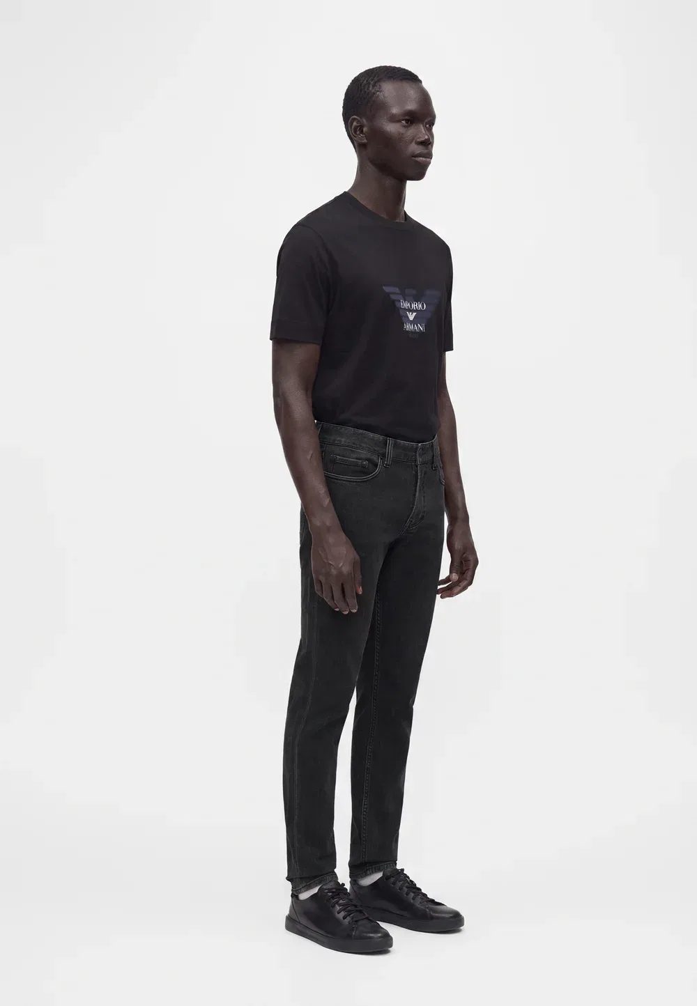 Брюки с карманами - джинсы зауженного кроя Emporio Armani, Medium Grey Denim — фото 4