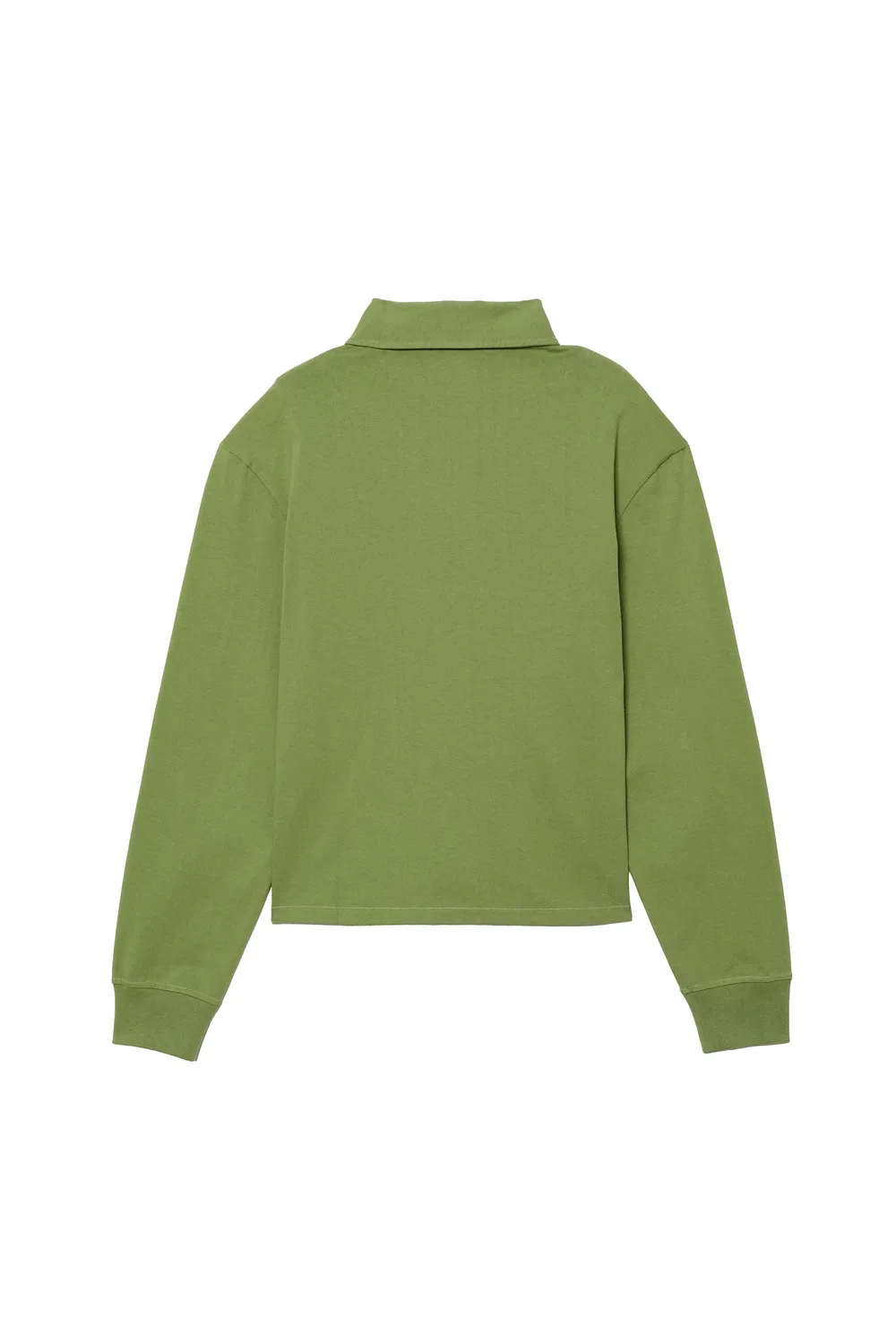 Хлопковая рубашка-поло укороченного кроя ZARA, Lime — фото 4