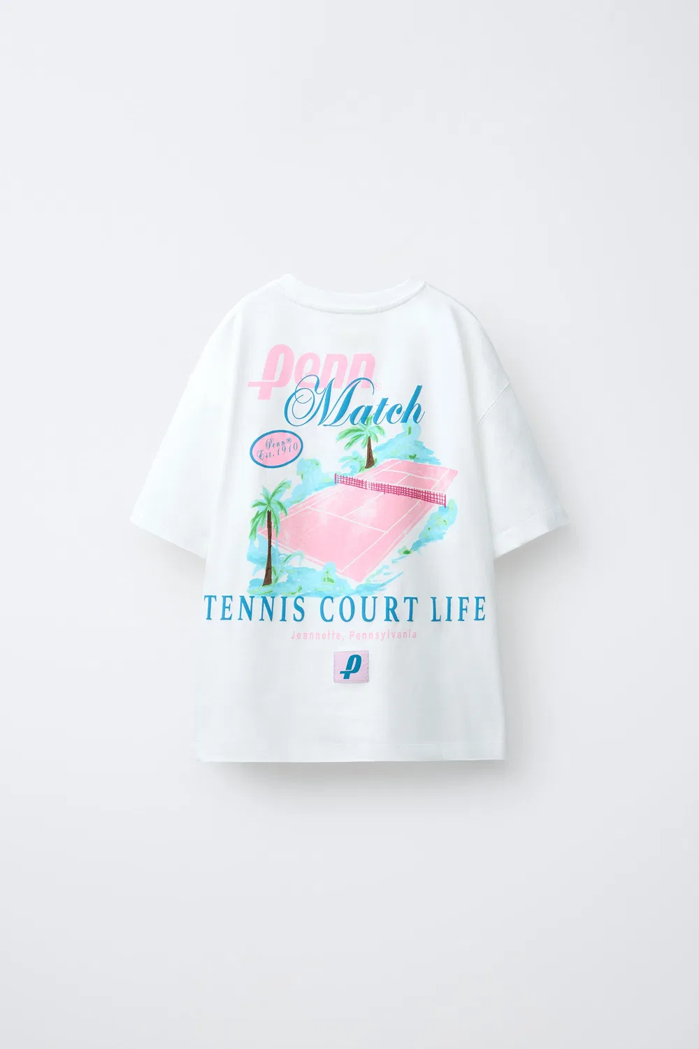 Футболка с принтом PENN ZARA, White — фото 2