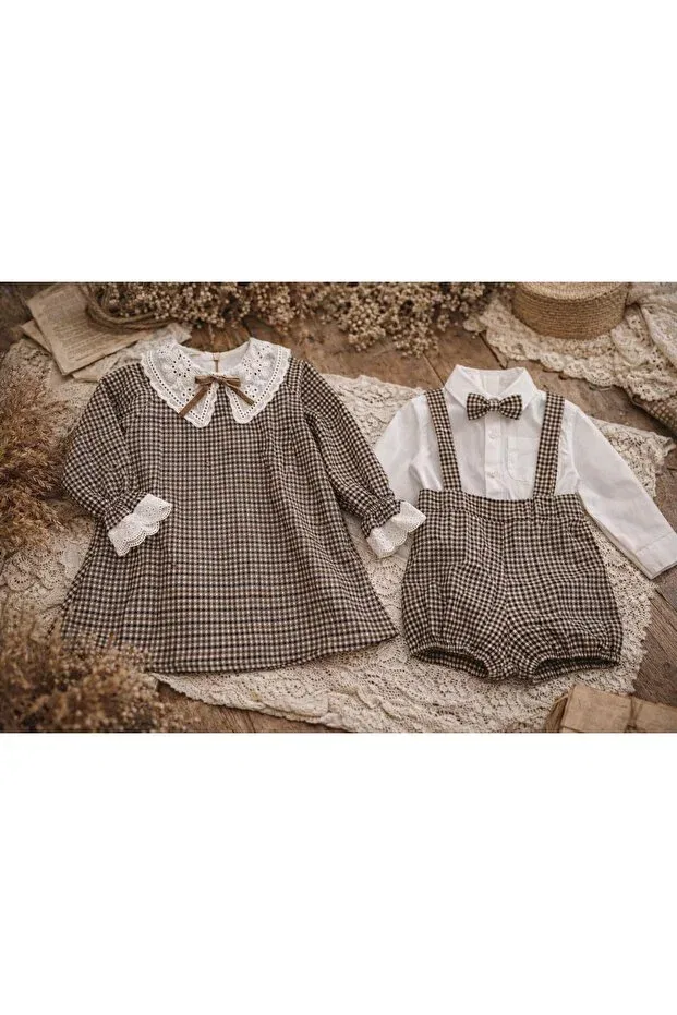 Детский комбинезон для мальчиков с принтом Atelier Des Reves, Plaid Pattern — фото 2