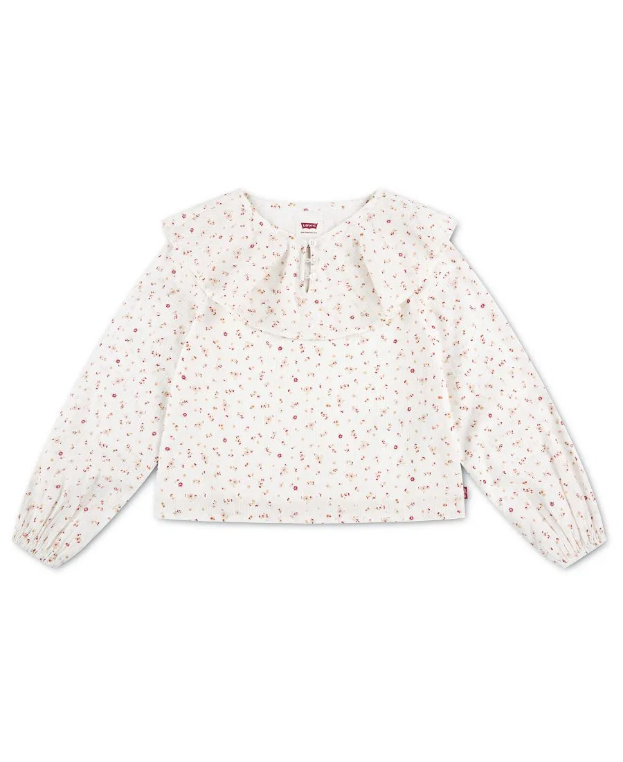 Топ с длинным рукавом и оборками, модель для девочек Levi's, Egret