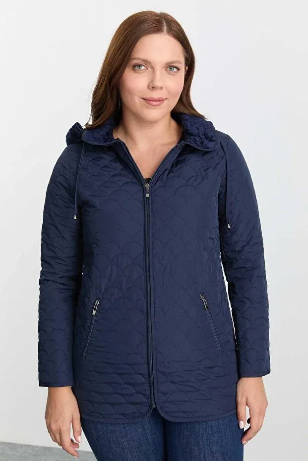Детское пальто для девочек стеганое Selen Giyim, Navy Blue — фото 3