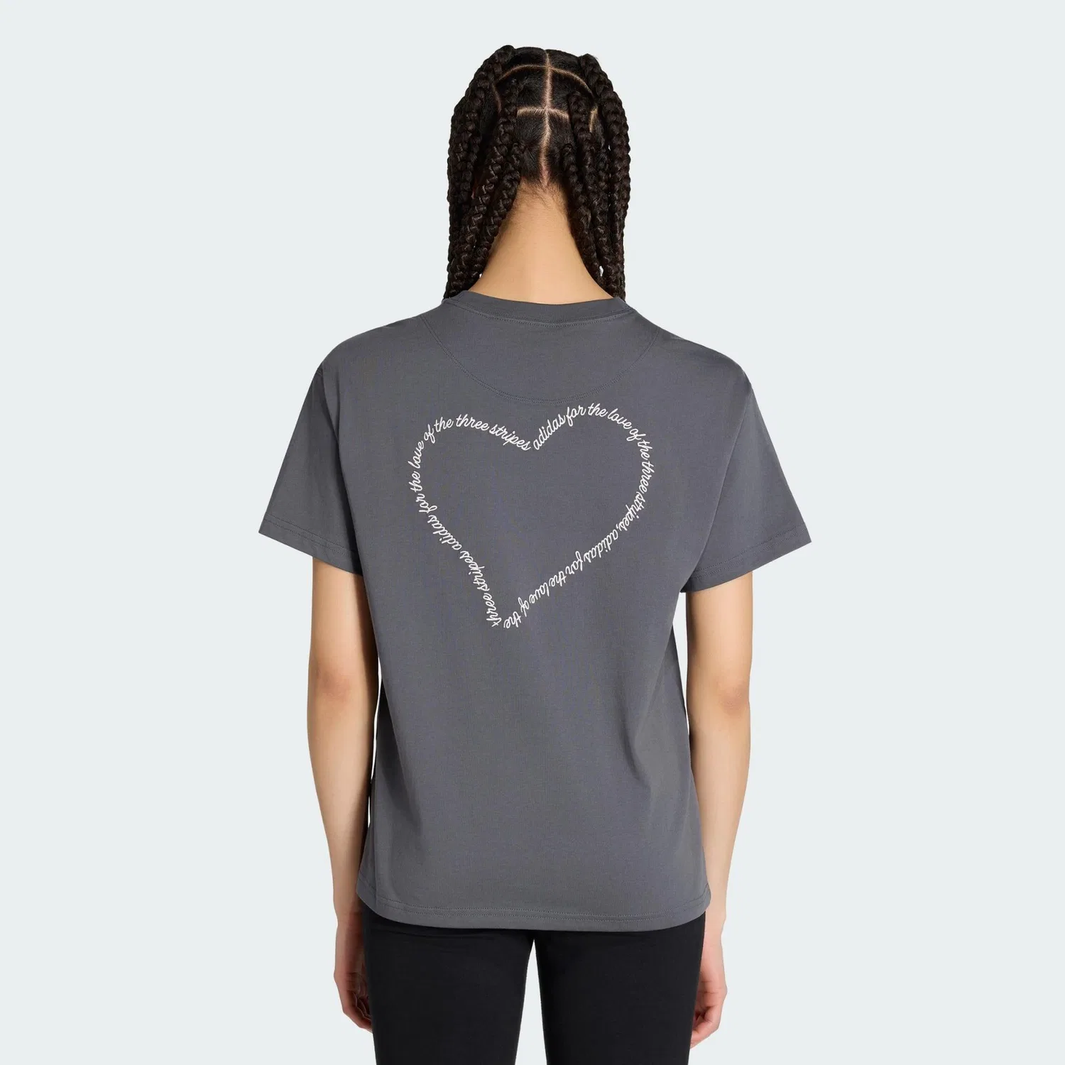 Мужская свободная футболка с принтом Embroidery Pack Grafik T-Shirt Adidas, Dunkelgrau — фото 3