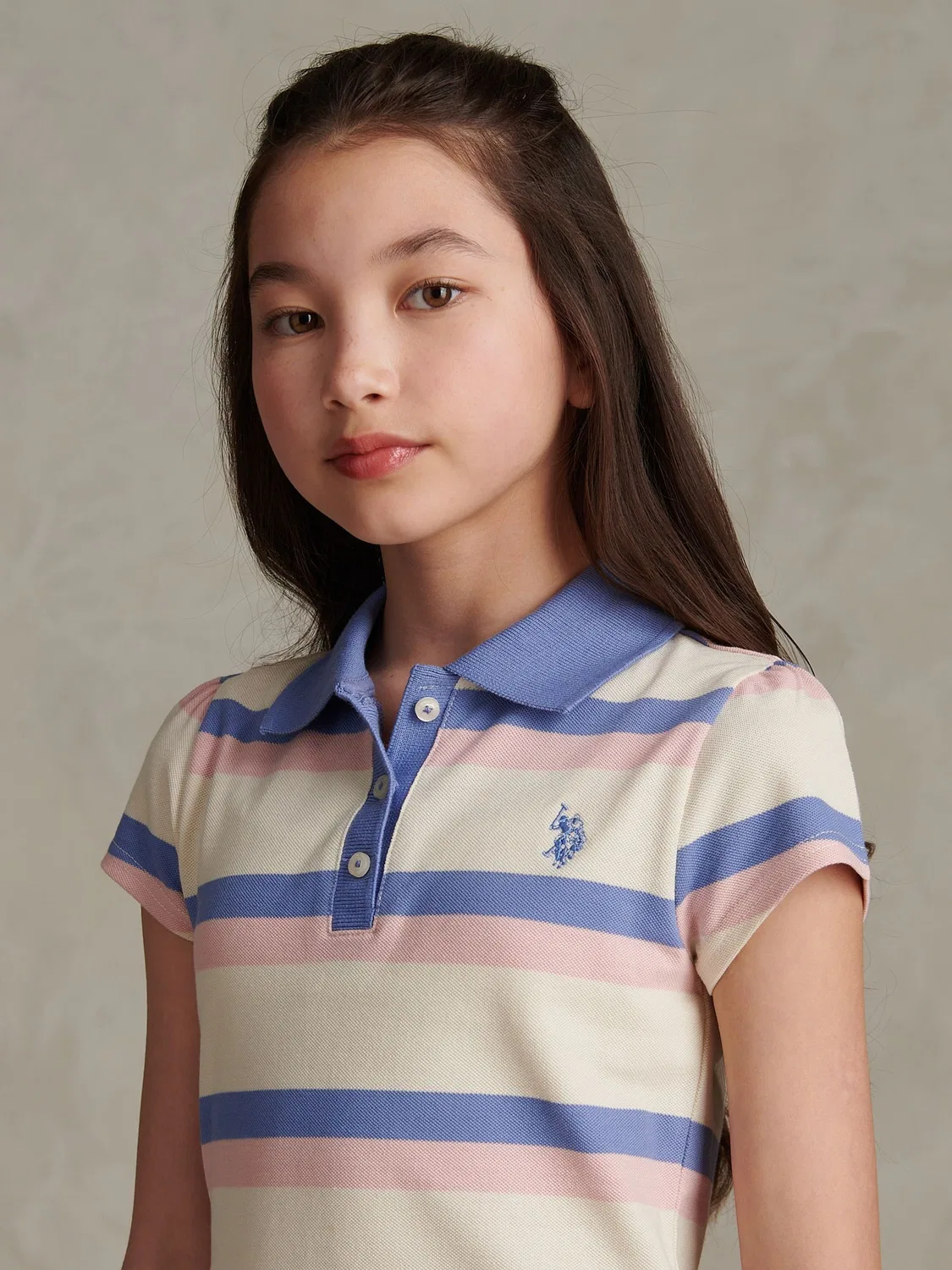 Платье поло с триколор полосами U.S. Polo Assn, синий — фото 2