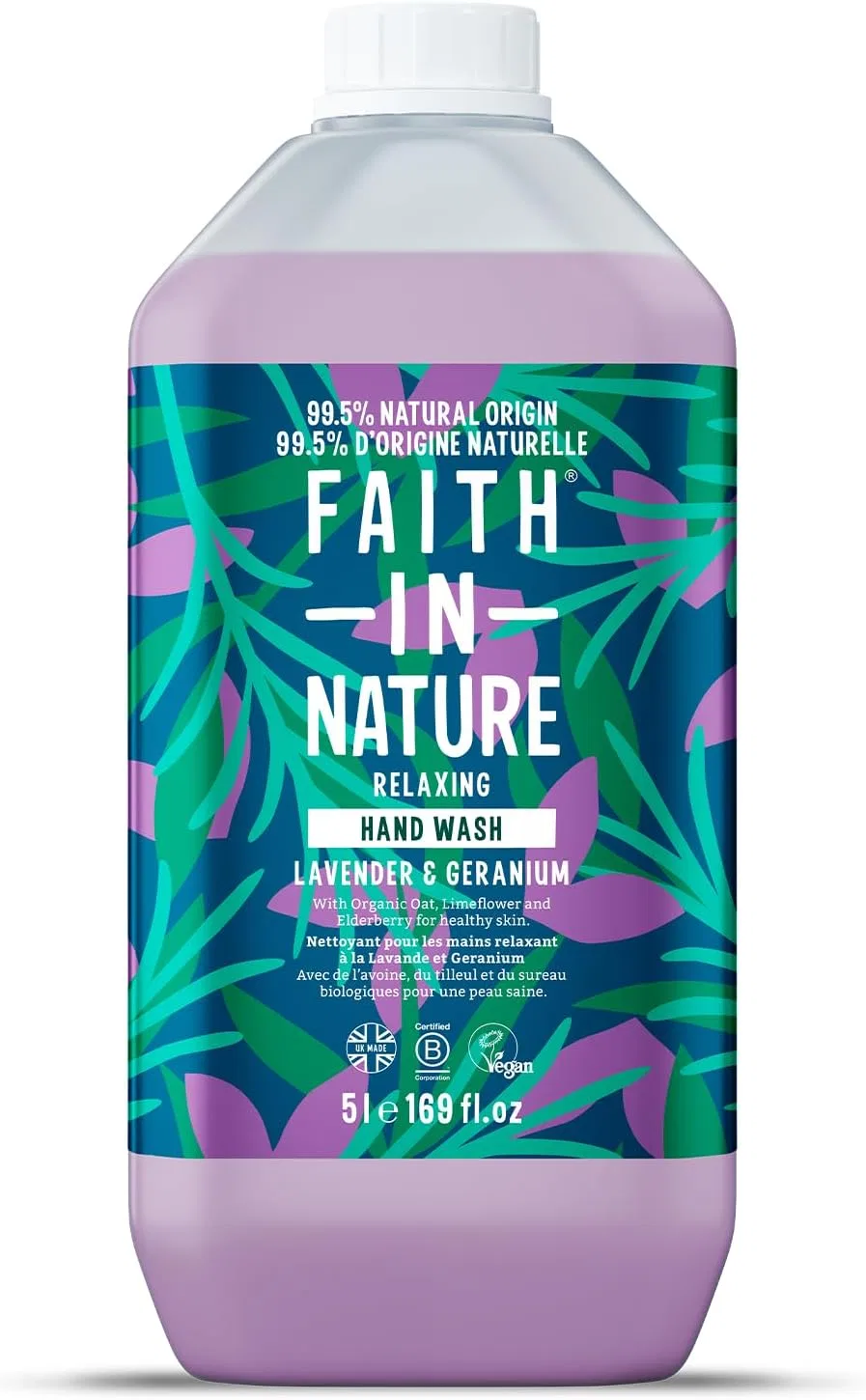 Жидкое мыло для рук Lavender & Geranium, FAITH IN NATURE, 5 л