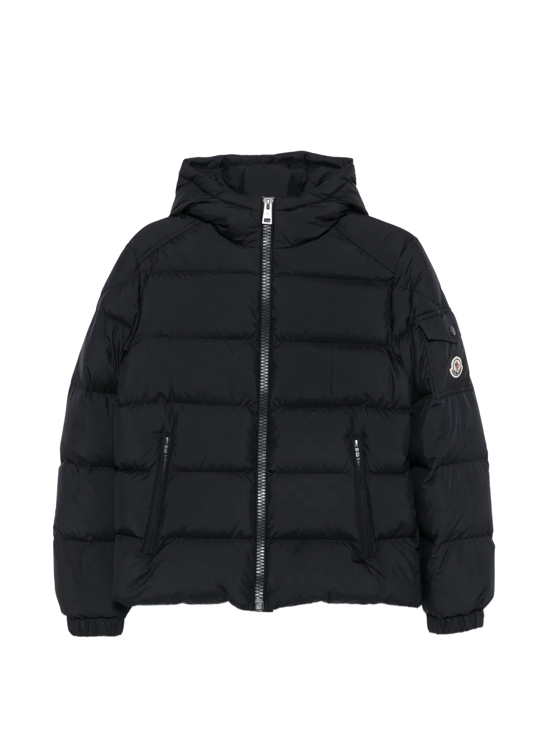 Куртка-пуховик с капюшоном синяя Moncler, синий