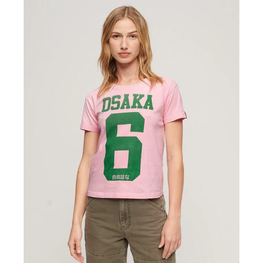 Женская футболка с принтом Osaka 6 Kiss Print Superdry, Rosa — фото 2