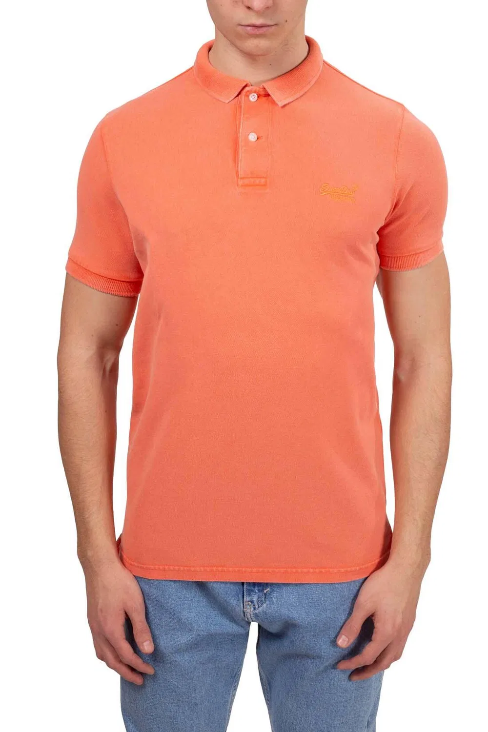 Мужское поло slim Superdry, Lachsrosa — фото 2