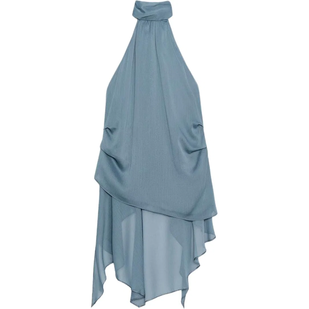 Женский топ-майка с бретельками ZW, ZARA, Blue Gray