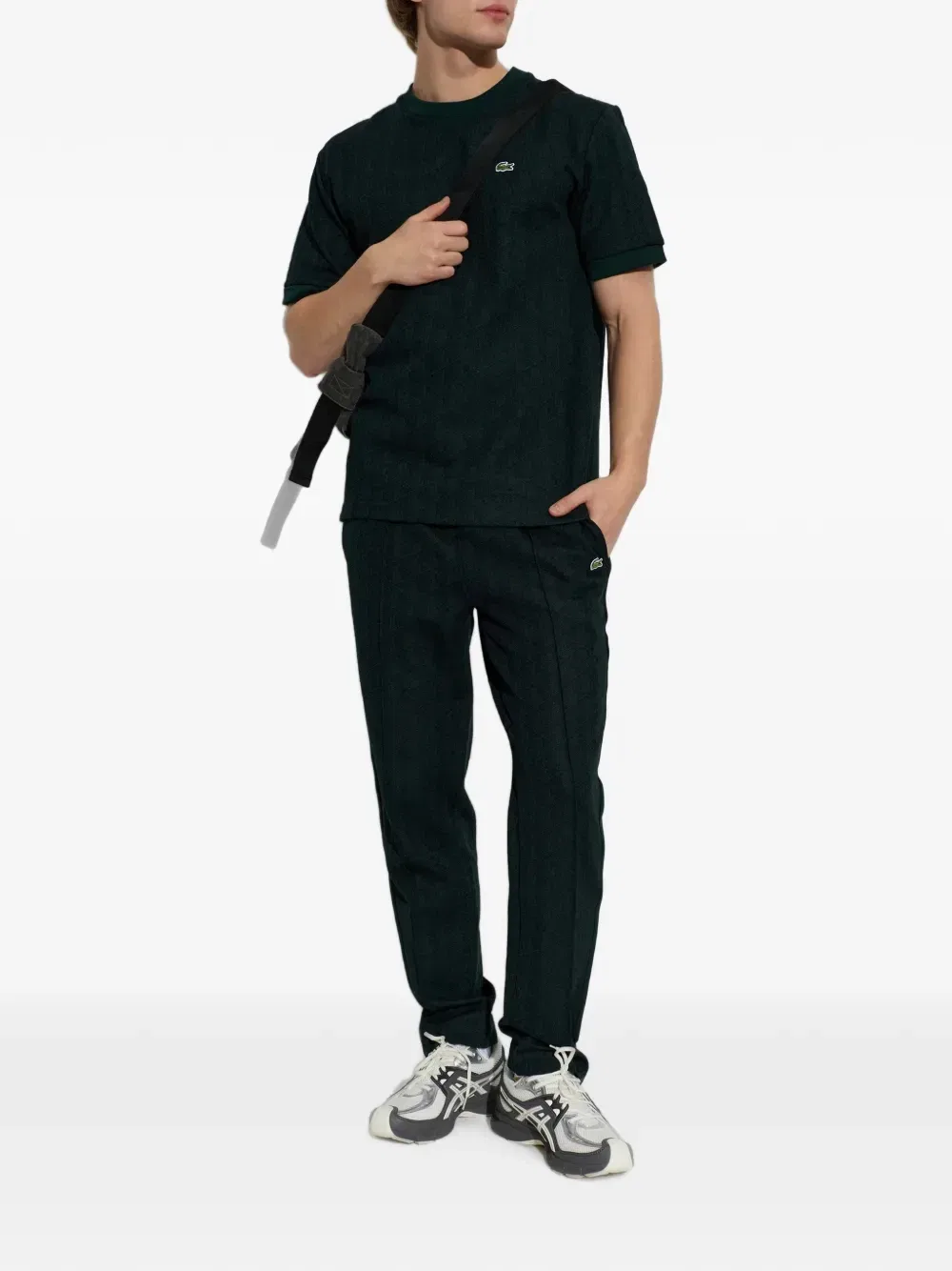 Футболка с монограммным узором Lacoste, зеленый — фото 2