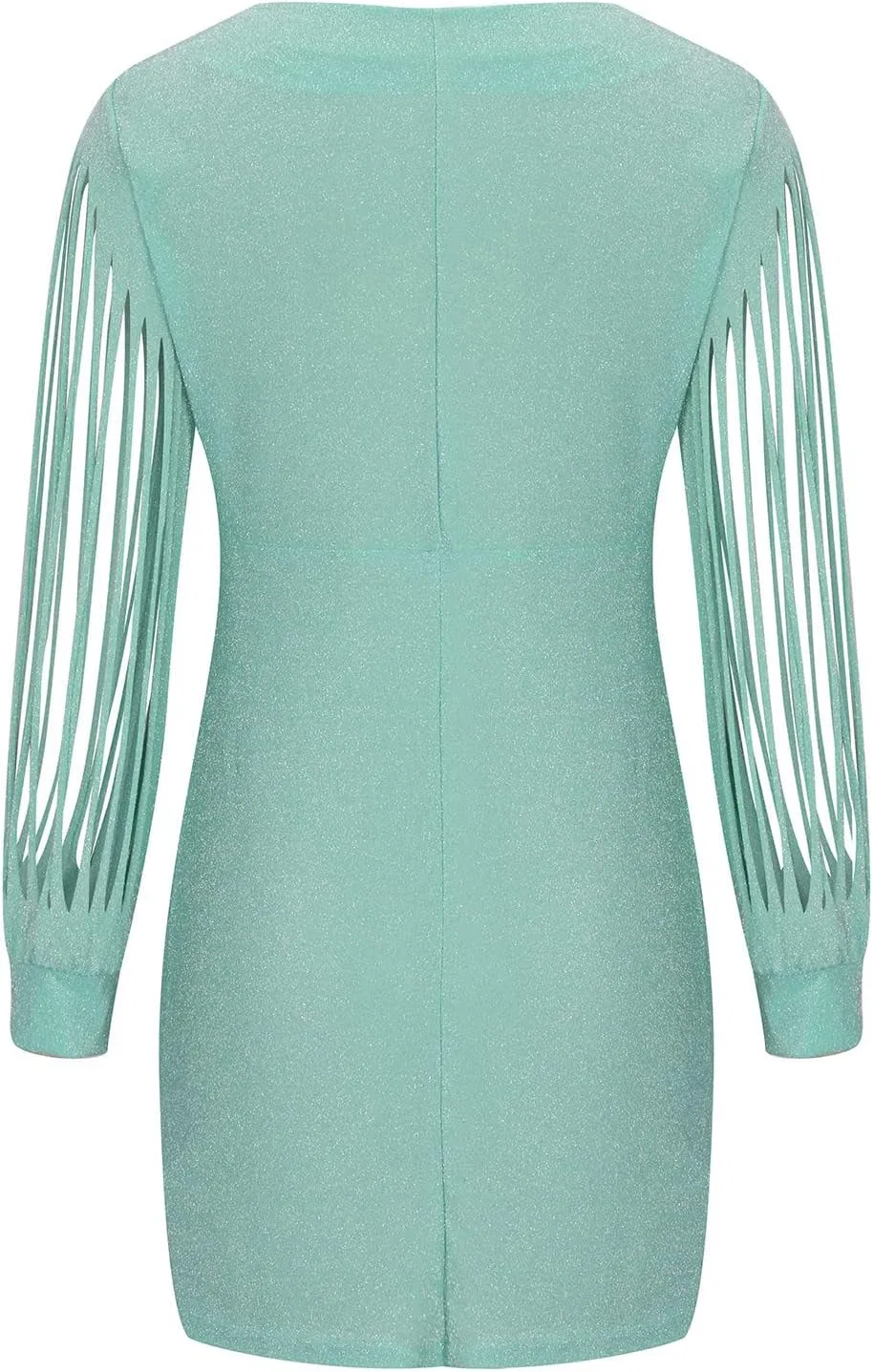 Женское вечернее платье с пайетками V-образным вырезом Bodycon, Green — фото 3