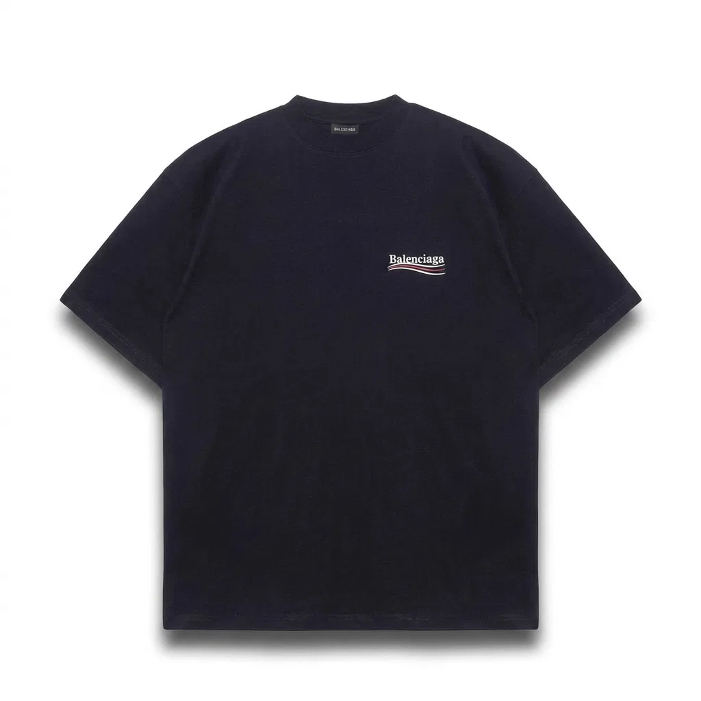Мужская футболка с круглым вырезом Black Balenciaga, Black