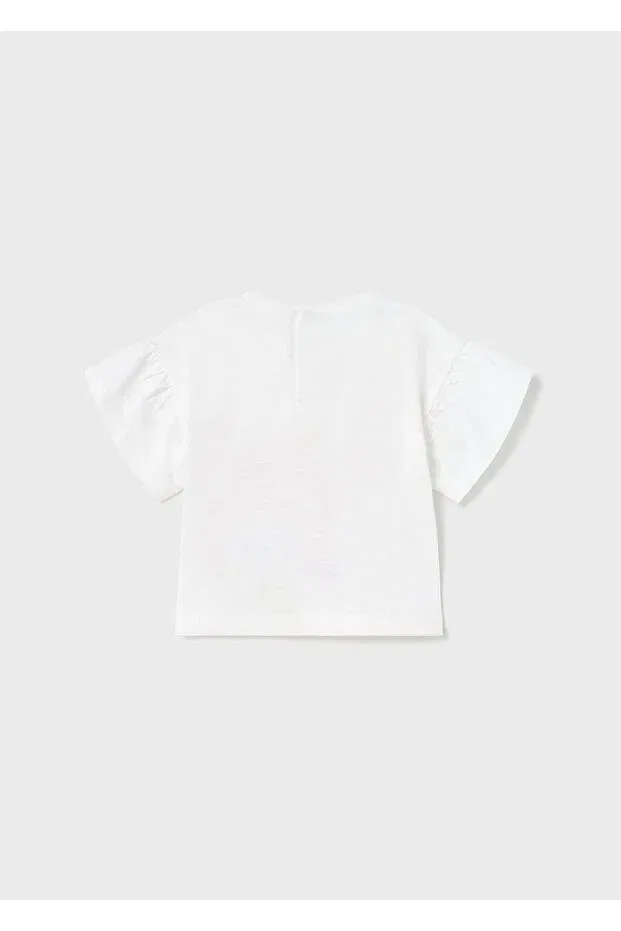 Детская футболка для девочек хлопковая Mayoral, White — фото 3