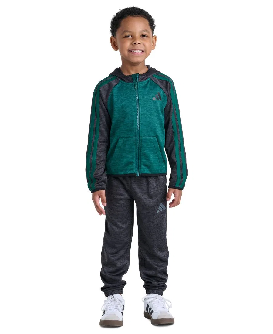 Комплект из куртки и джоггеров с флисом adidas, Green Gray