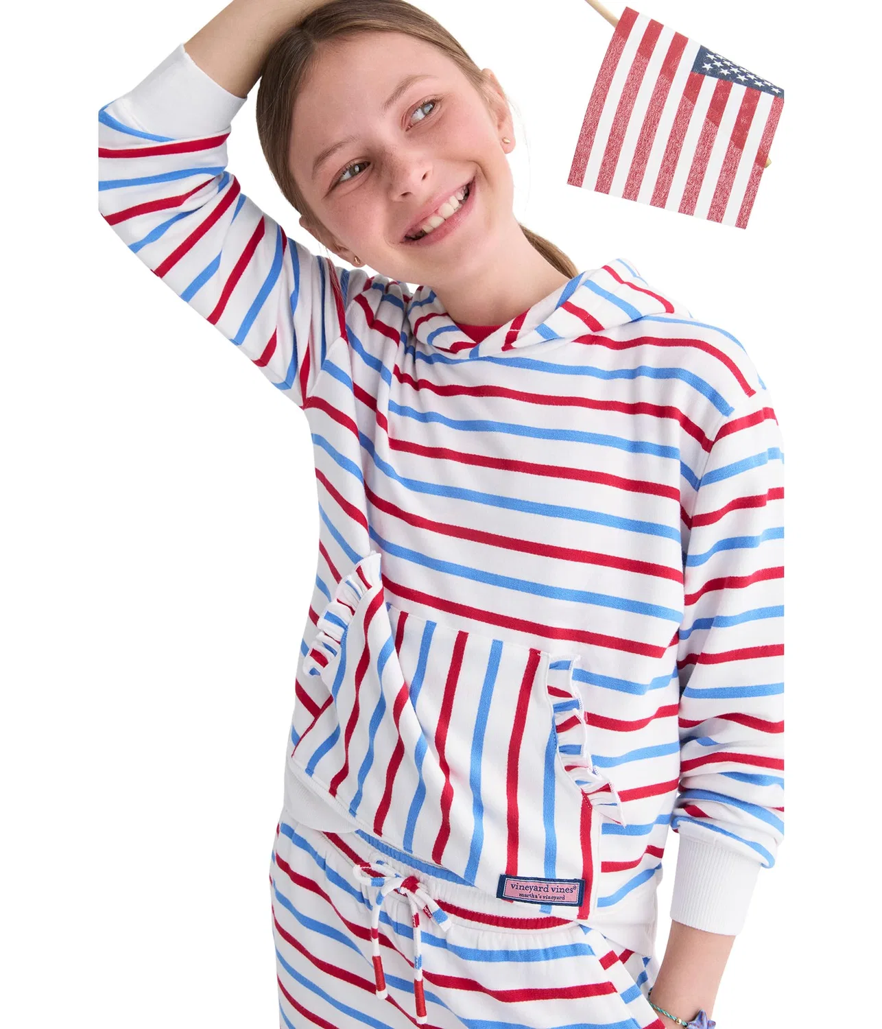 Толстовка Dreamcloth (для малышей/детей постарше) Vineyard Vines Kids, Red/White/Blue Stripe — фото 4