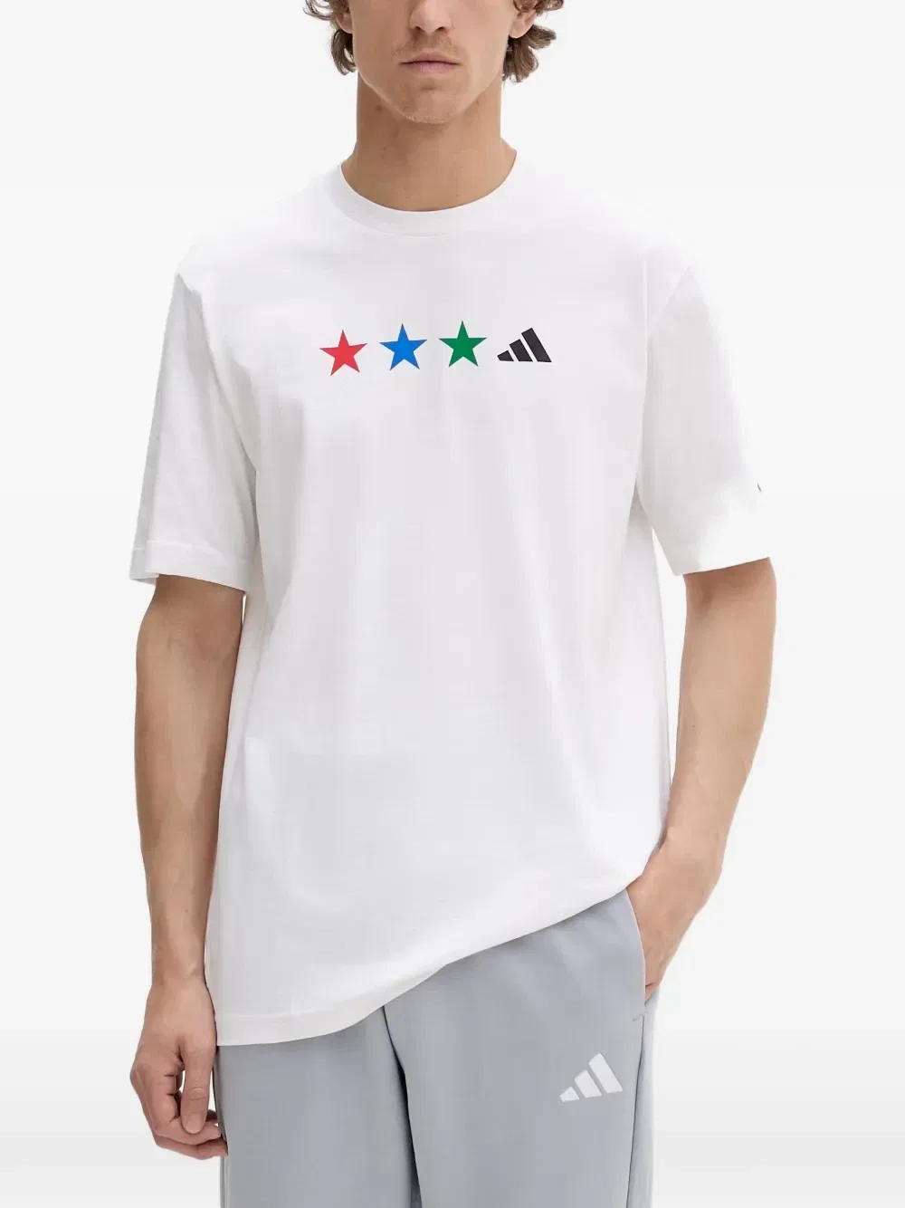 Флисовый спортивный костюм с 3 полосками Adidas, серый