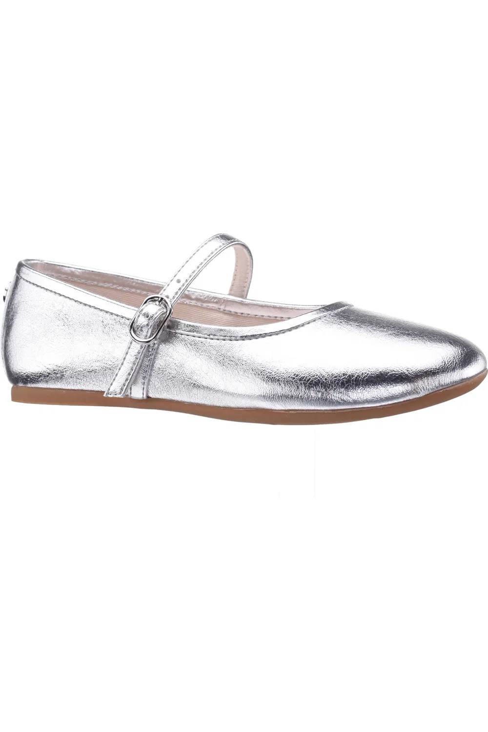 Детские туфли Мэри Джейн на плоской подошве Nina, Silver Metallic
