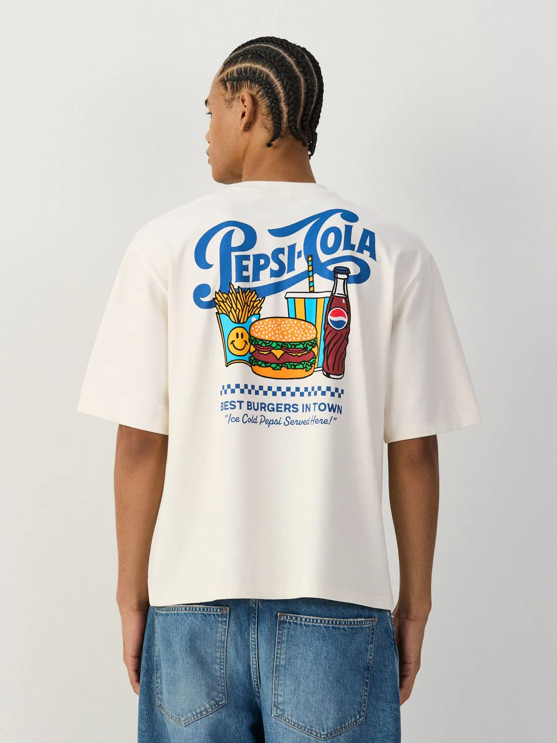 Футболка с графическим принтом Pepsi, оверсайз Next, белый