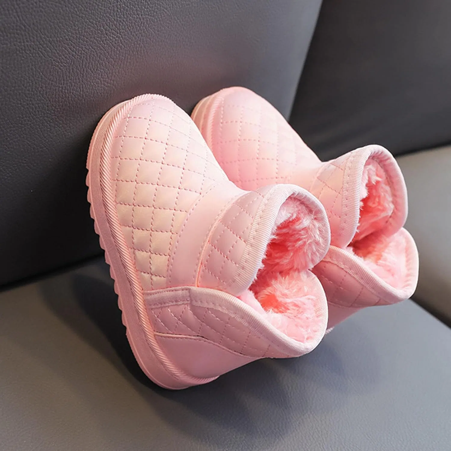 Детские зимние ботинки для девочек на меху Zzalalana, Pink — фото 2