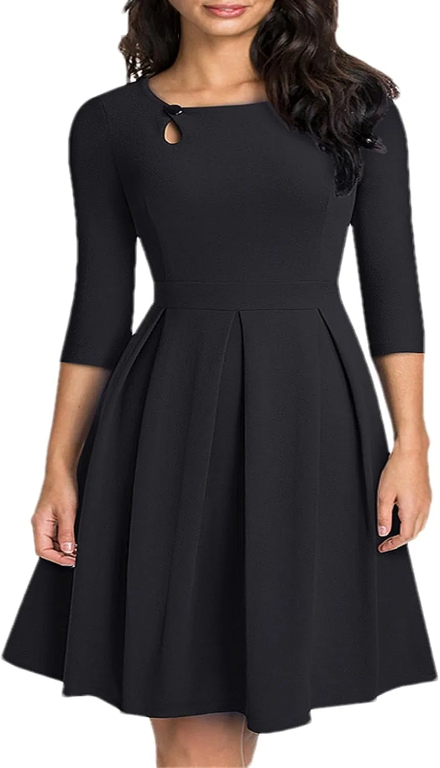Женское A-силуэта платье с запахом Retro, Black