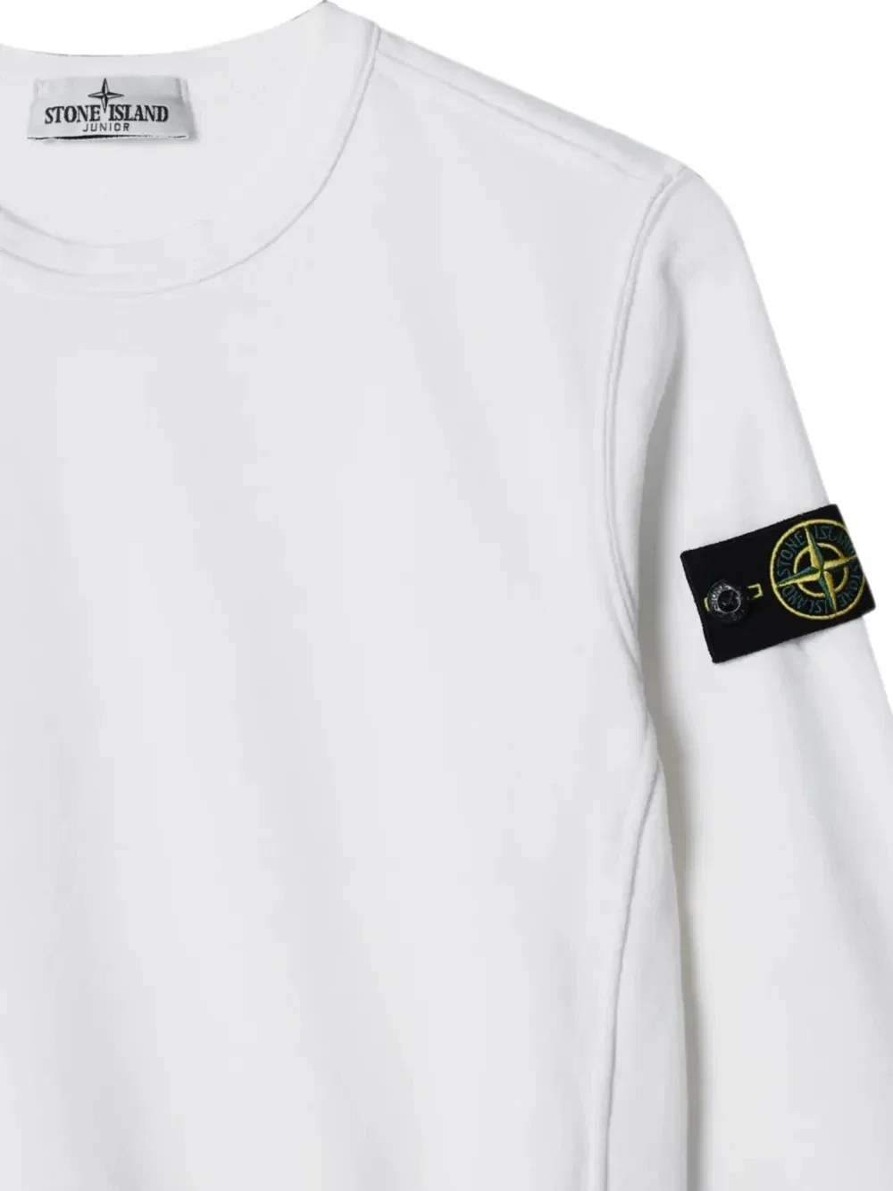 Толстовка с логотипом-нашивкой Stone Island Junior, белый — фото 3