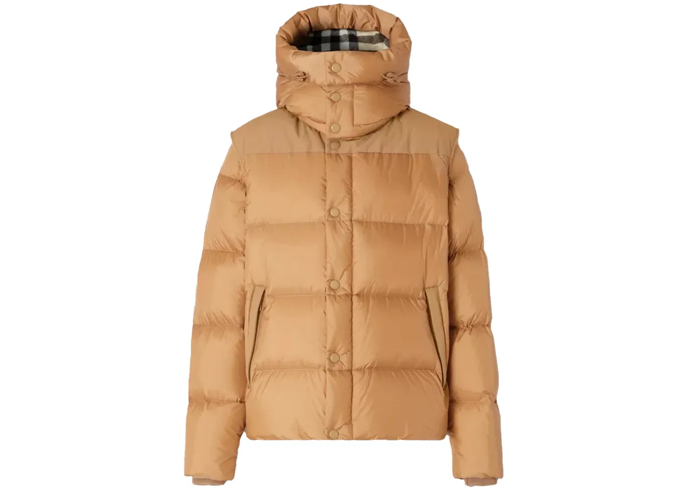 Мужская куртка-пуховик с капюшоном и отстегивающимися рукавами Burberry, Warm Honey