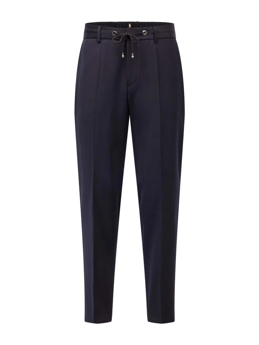 Брюки BOSS Regular Pleated Pants 'H-Genius' черного цвета