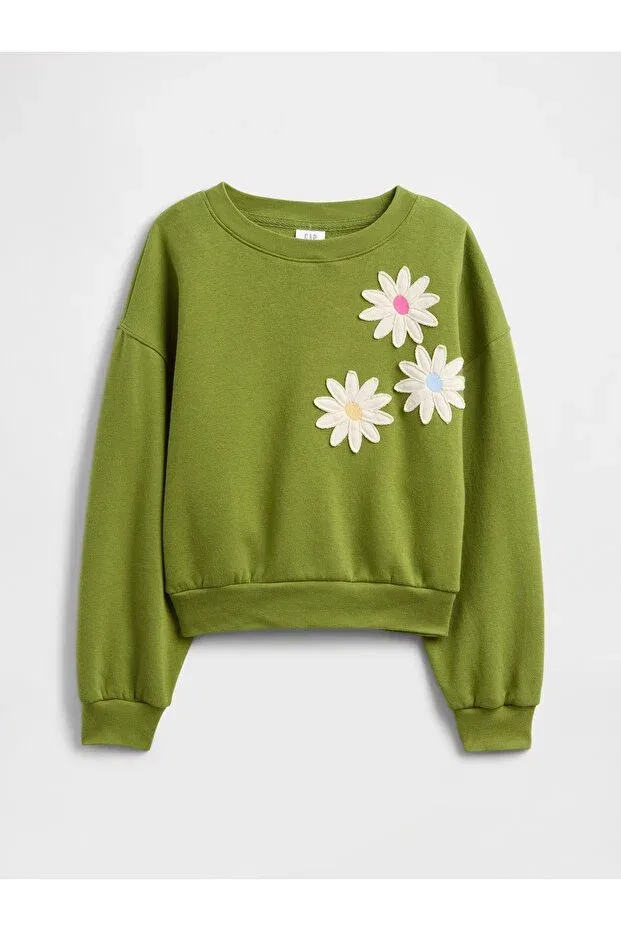 Детские свитшот для девочек оверсайз Gap, Green-002