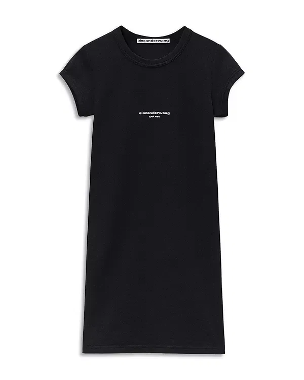 Женское облегающее платье с коротким рукавом Alexander Wang, черный