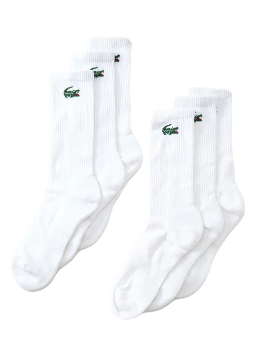 Носки LACOSTE, набор из 6 пар, белые