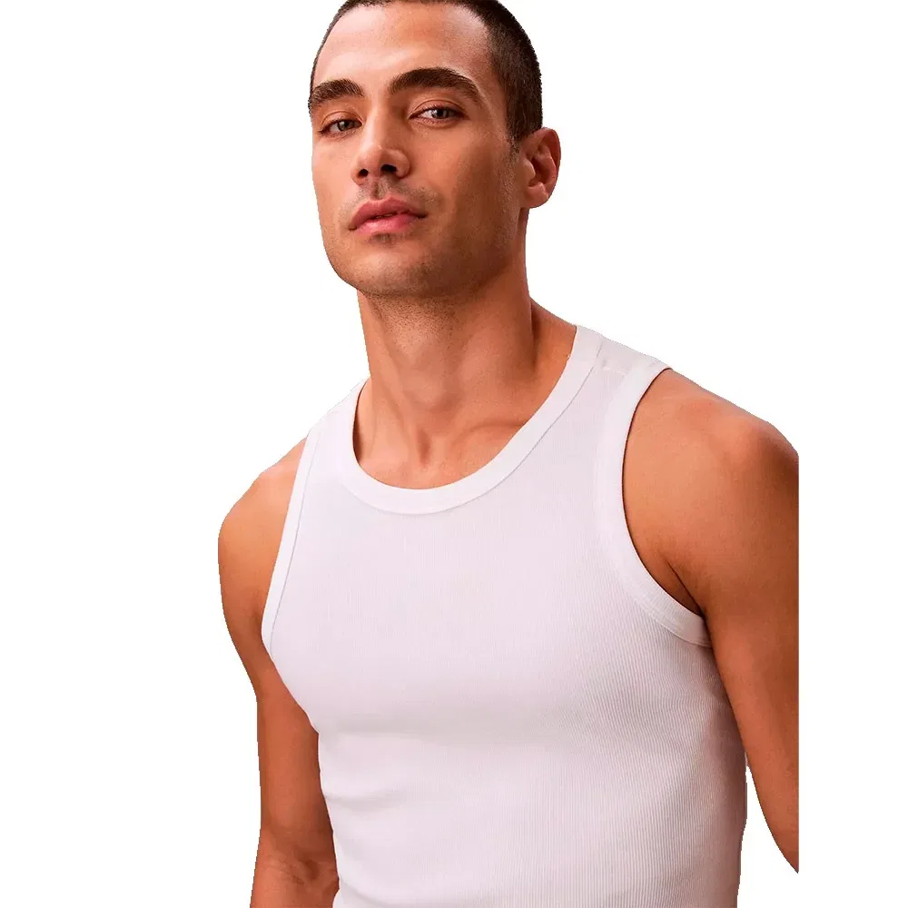 Мужская майка без рукавов с хлопковым стрейч-джерси Calvin klein, White — фото 4