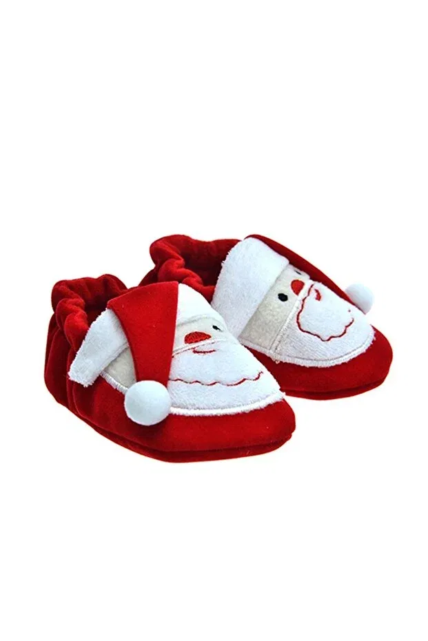 Детские пинетки для новорожденных с принтом Santa Claus Freesure, Red — фото 3