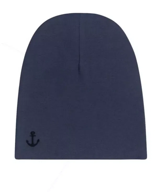 Детский комбинезон для сна с длинным рукавом Unisex velour stripe collection footie + beanie Ely'S & Co., темно-синий — фото 3