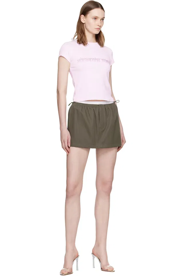 Розовая мини-футболка Hotfix Graphic Alexander Wang — фото 4
