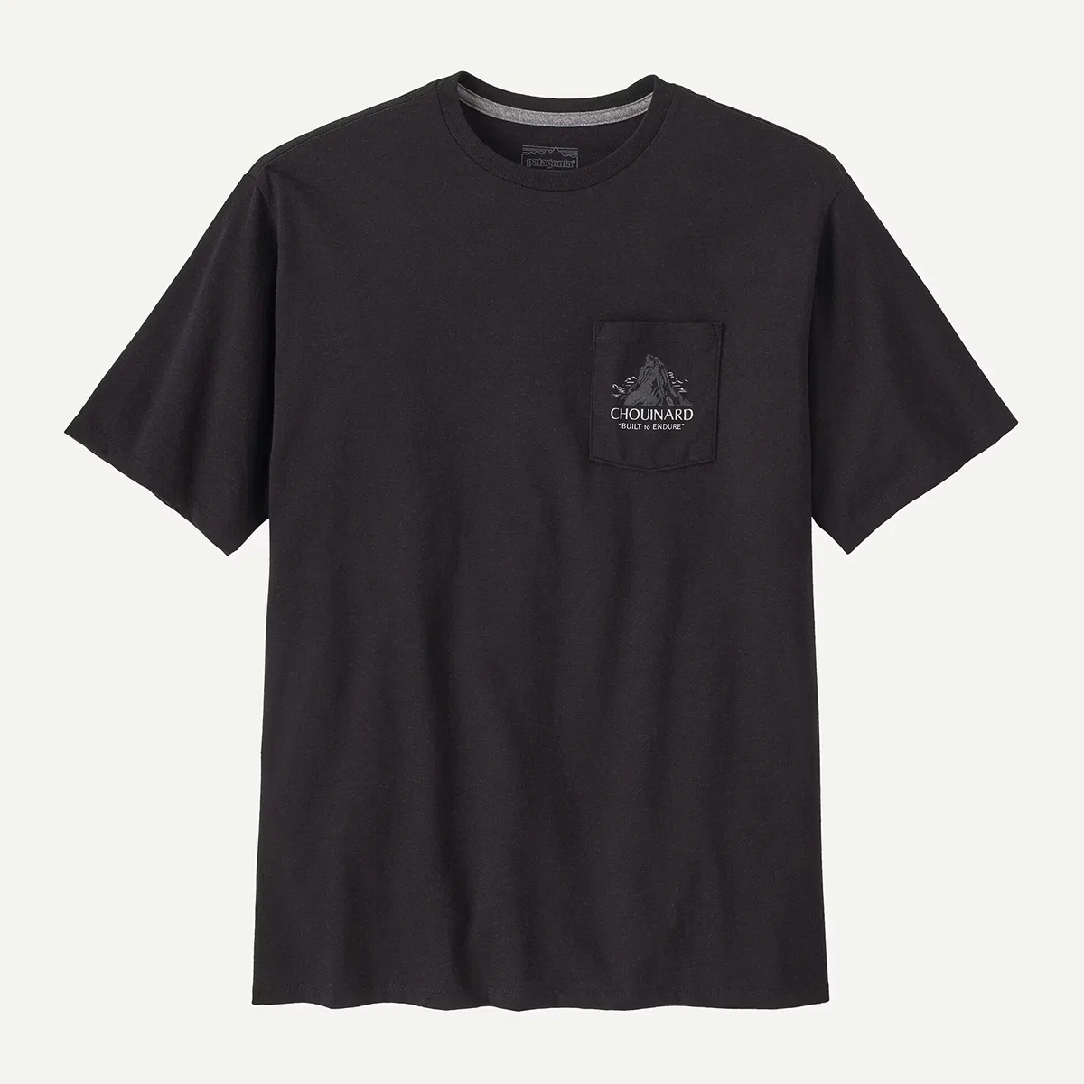 Мужская футболка с принтом Chouinard Crest Pocket Responsibili-Tee Patagonia, Ink Black — фото 2