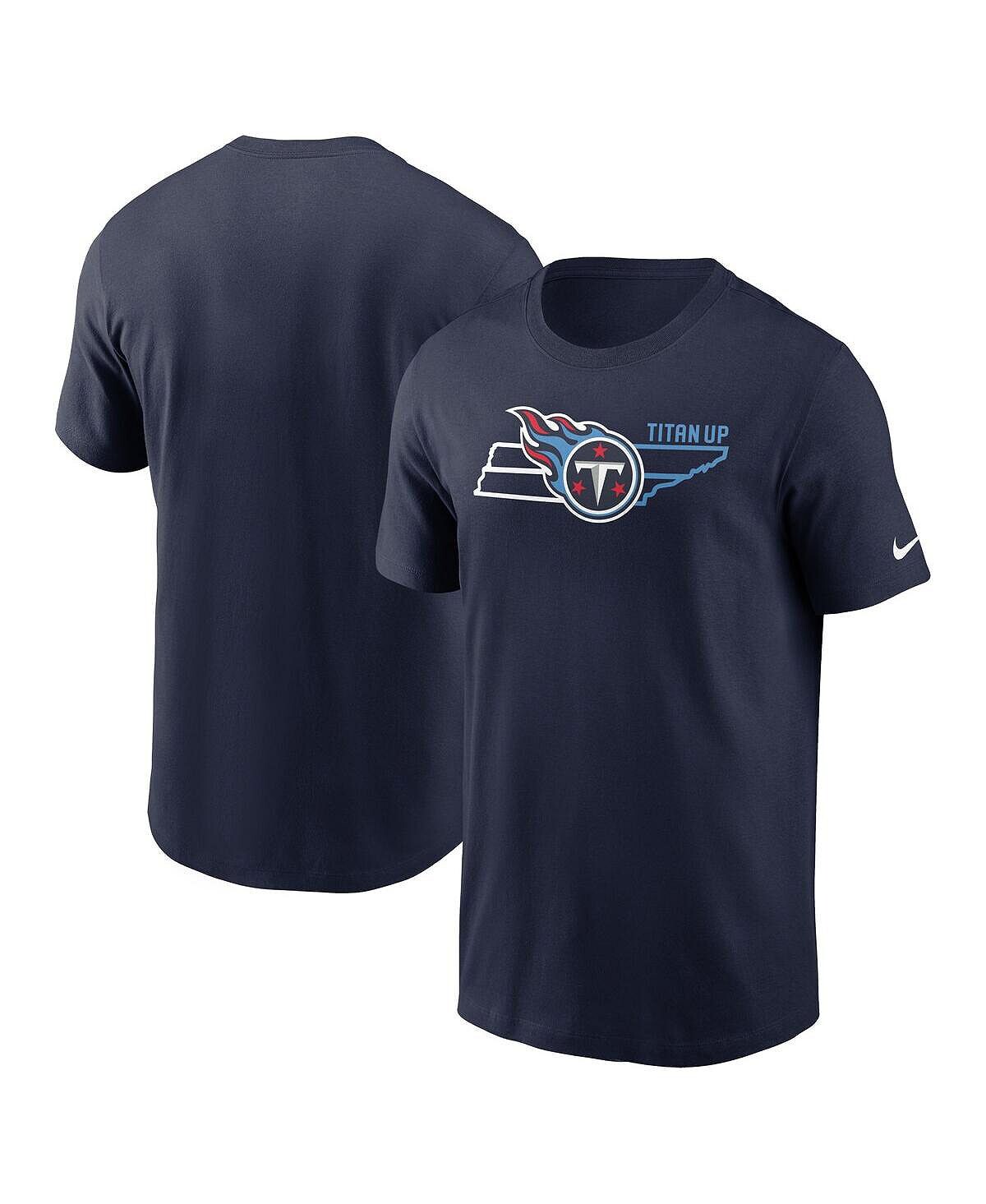 

Мужская темно-синяя футболка tennessee titans essential local phrase Nike, синий