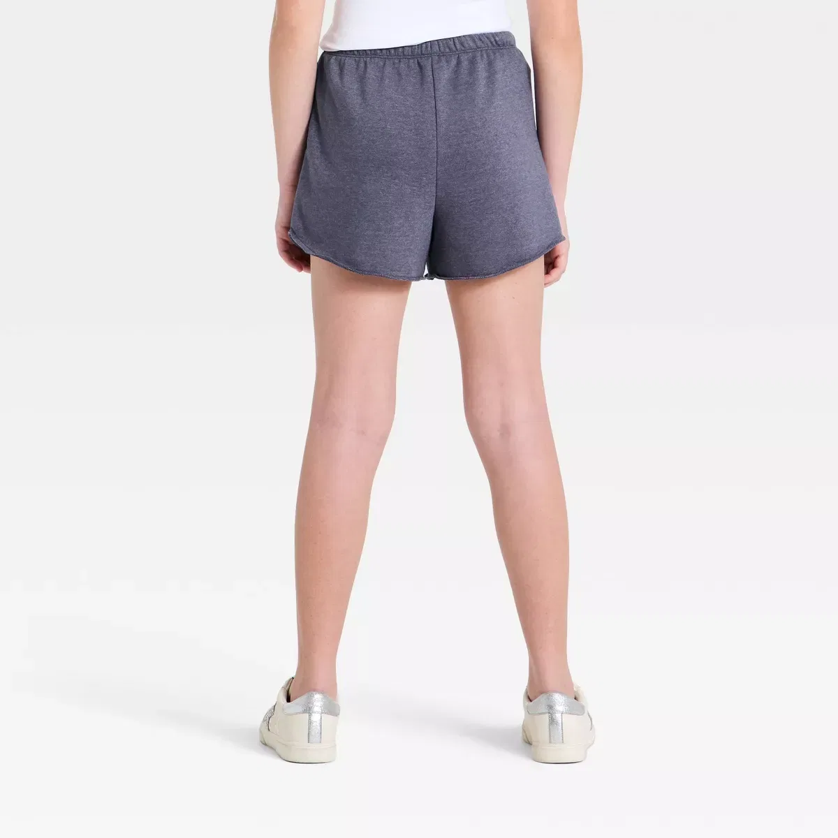 Детские шорты для девочек из футера с принтом USA GIRLS ART CLASS, Navy Blue — фото 3