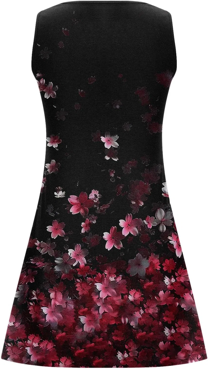 Женское летнее мини-платье с цветочным принтом, Black/Multicolor — фото 4