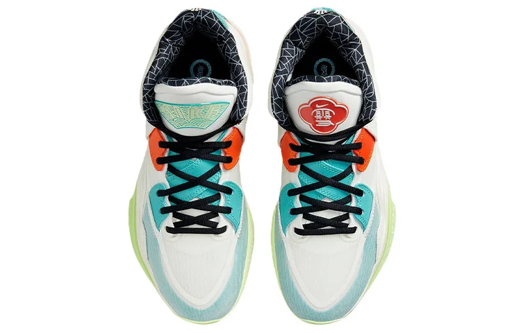 Кроссовки Nike Kyrie 8 Infinity, белый/зеленый/оранжевый — фото 4