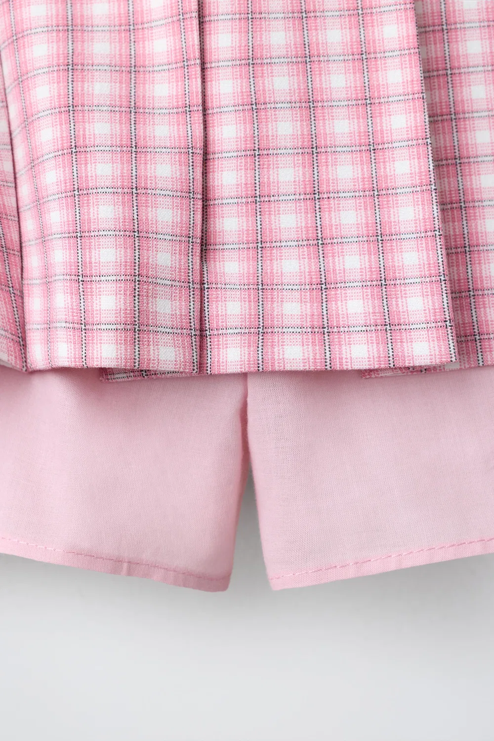 Плиссированная клетчатая юбка ZARA, Pink/White — фото 4