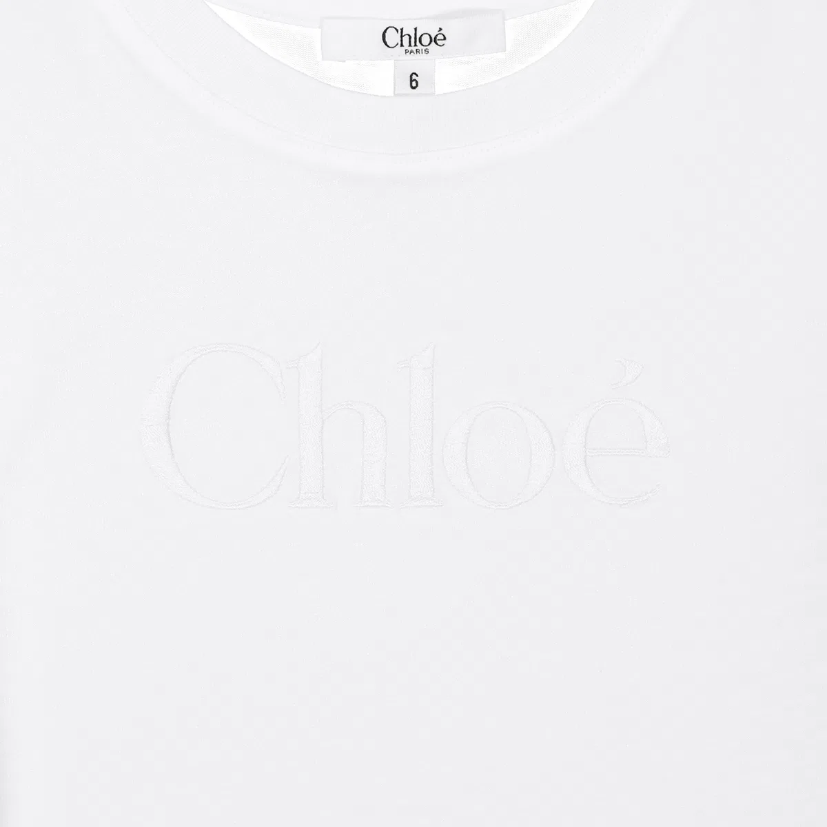 Футболка хлопковая с логотипом Chloé Kids Offwhite — фото 2