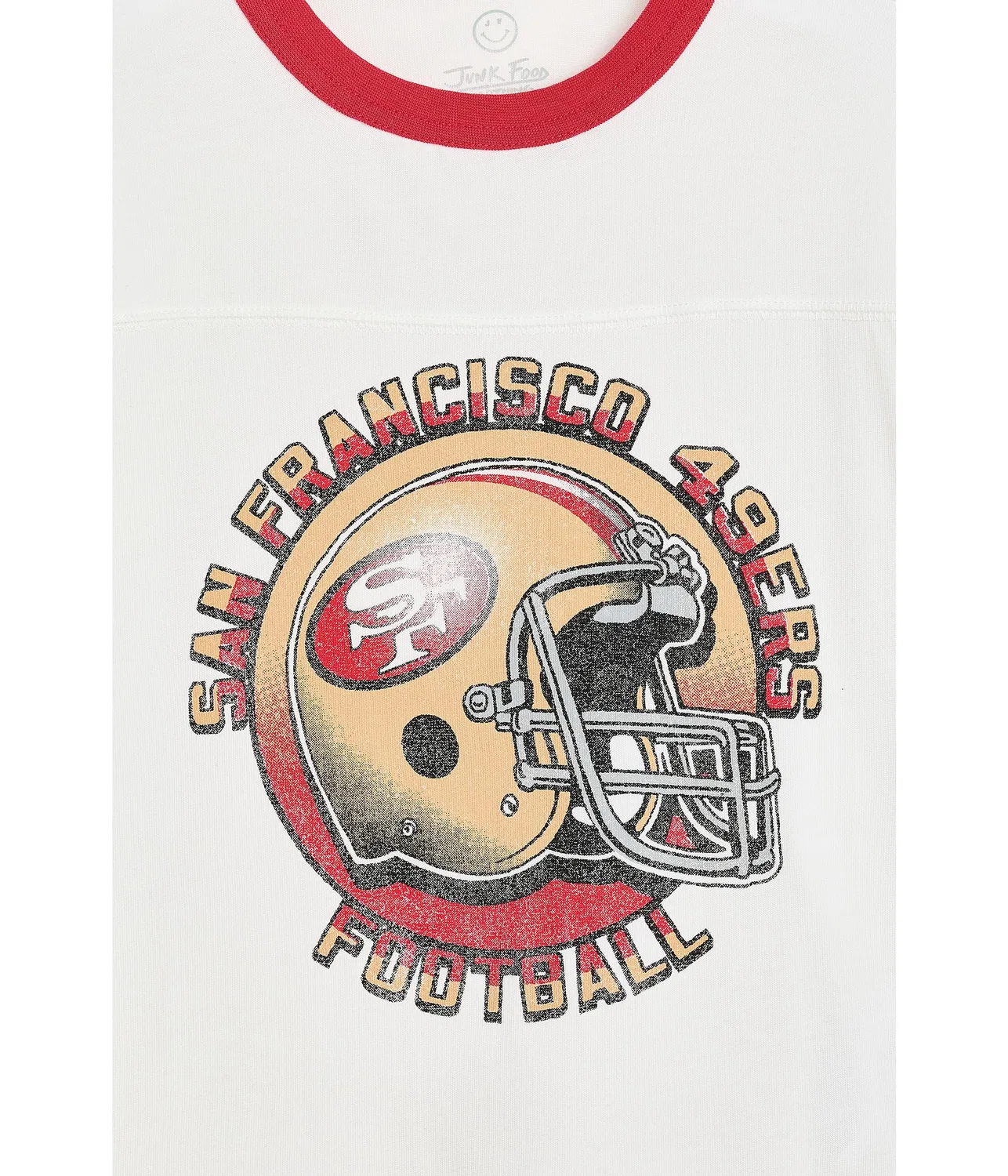 Футболка NFL San Francisco 49ers в полоску с контрастной отделкой (для маленьких и больших детей) Junk Food Clothing Kids, Vintage White — фото 3