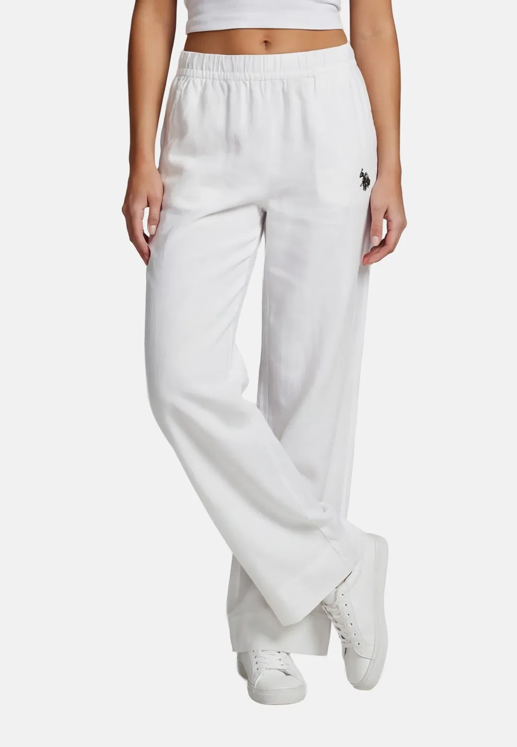 Женские брюки из льна U.S. Polo Assn., White — фото 2