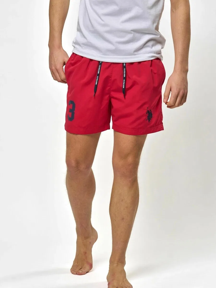 Шорты для плавания U.S. Polo Assn. 'UMALEXANDER' красного цвета — фото 3
