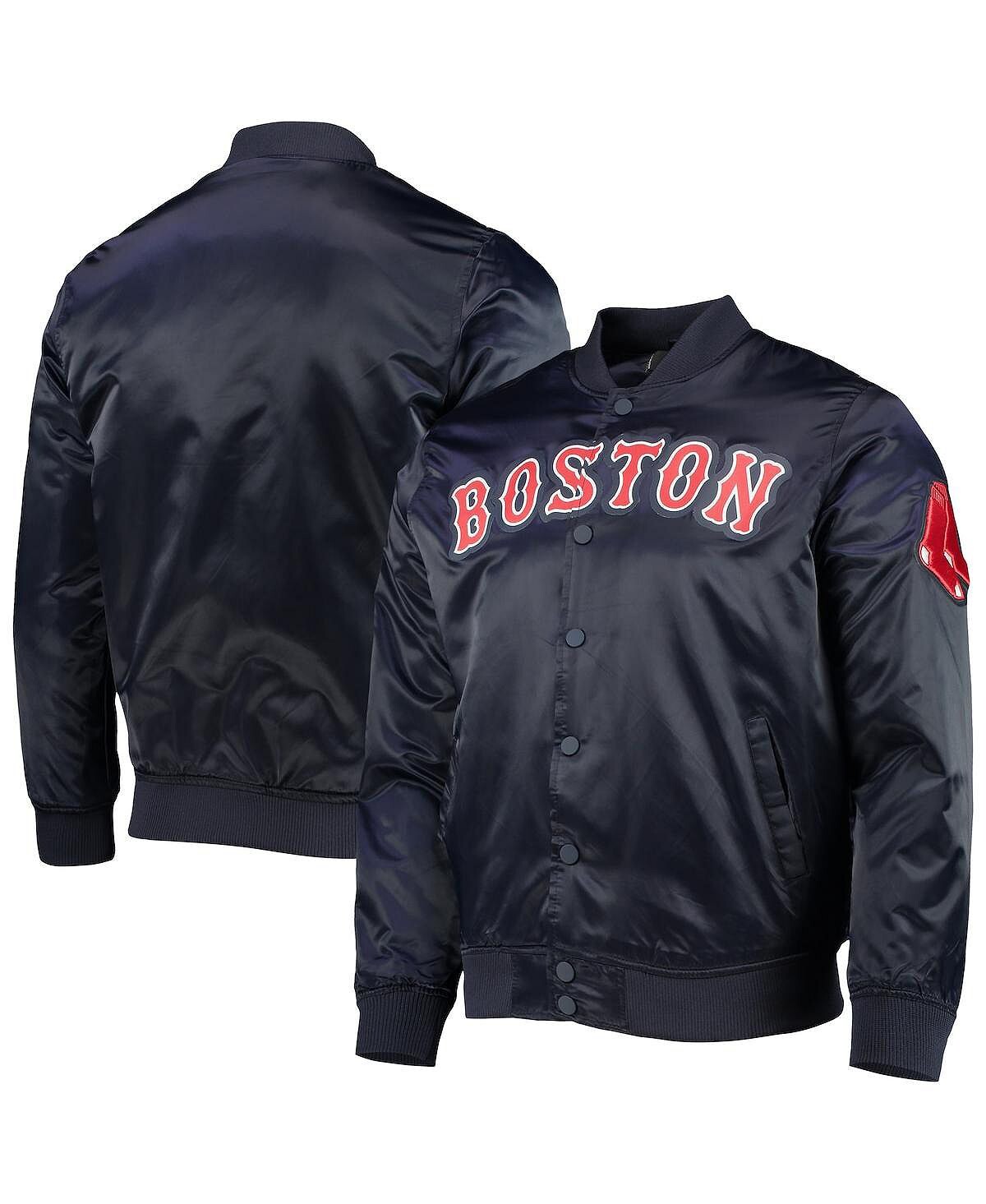 

Мужская темно-синяя атласная куртка boston red sox с надписью wordmark full-snap Pro Standard, синий