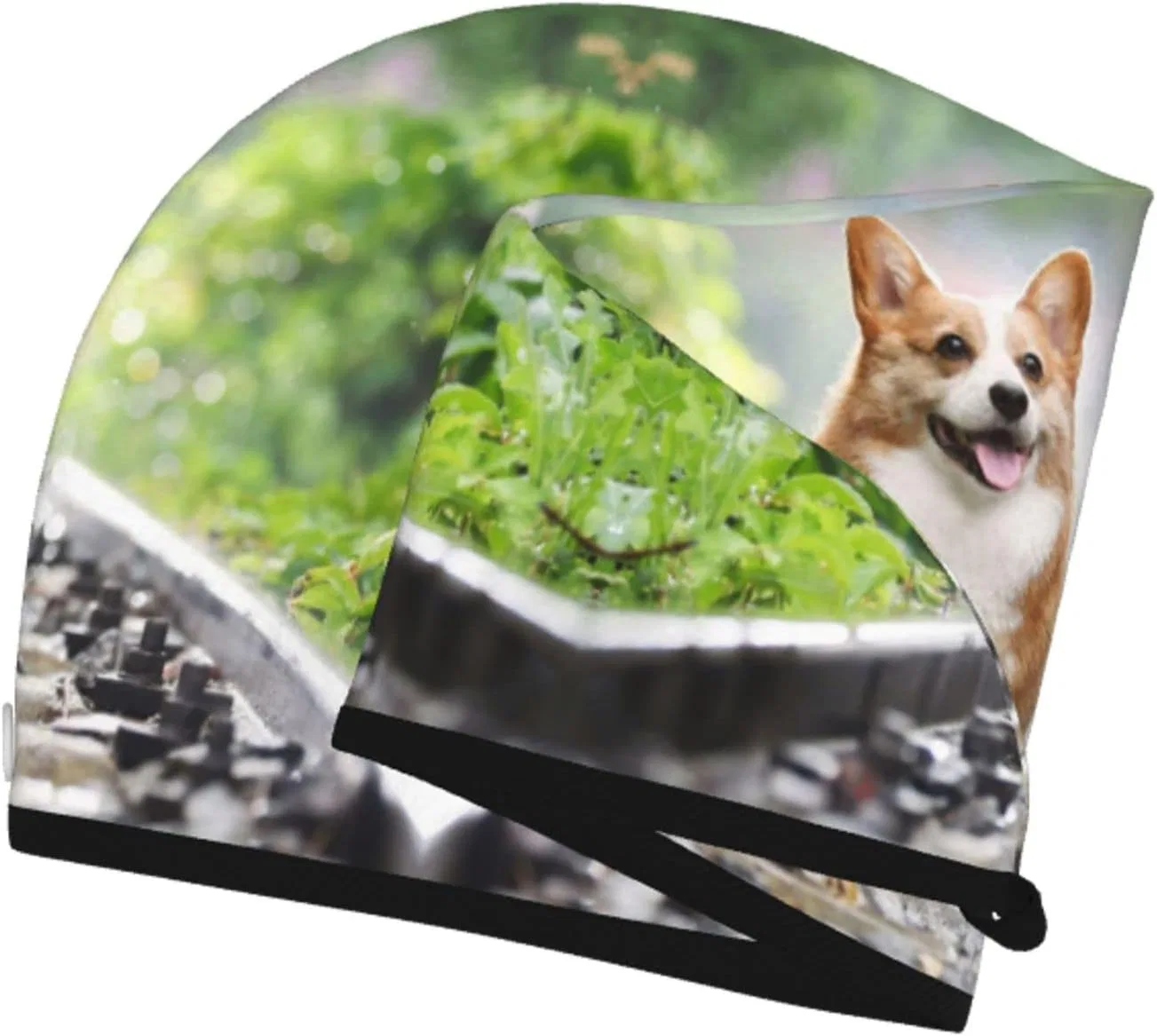 Шапочка для душа с принтом Corgi, Debou, полиэстер, 26.9x65 см — фото 3