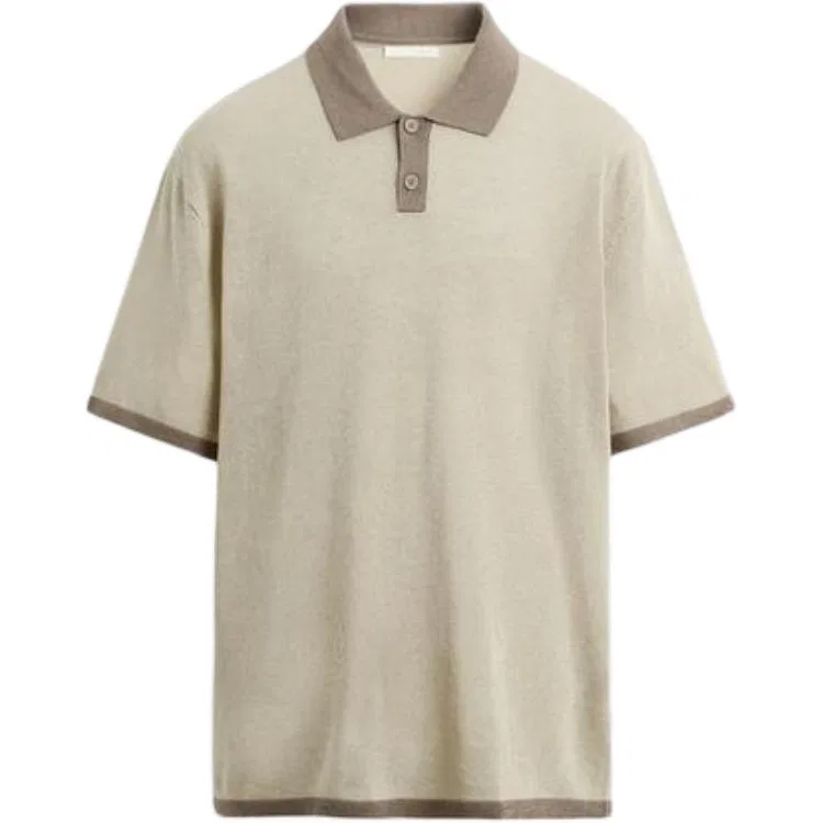 Мужское поло с воротником и коротким рукавом Beige ZARA, Beige