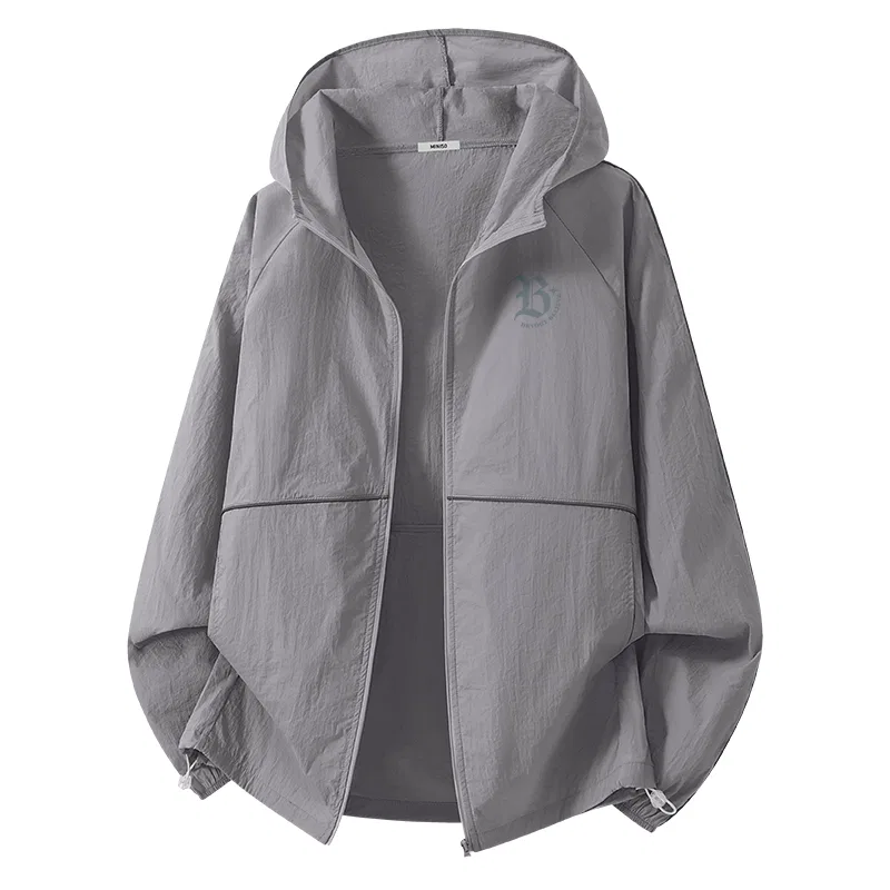Детское пальто для защиты от солнца с капюшоном MINISO, Carbon Gray