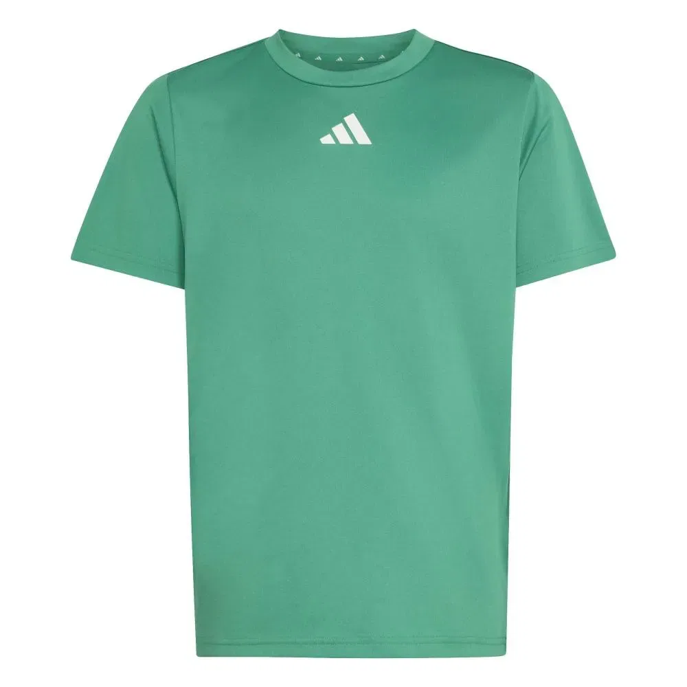 Детский комплект для девочек с принтом Train Essentials 3 Stripes Tee Adidas, Green — фото 4