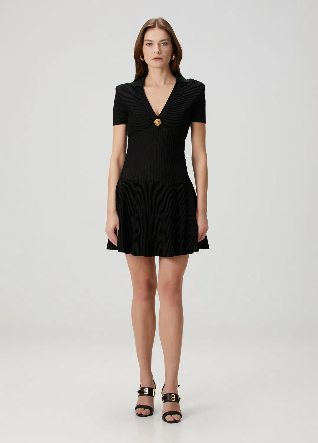 Платье мини трикотажное Balmain, black
